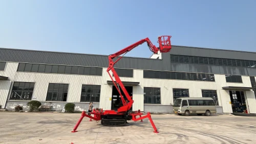 Elevador de lança Spider sobre esteiras